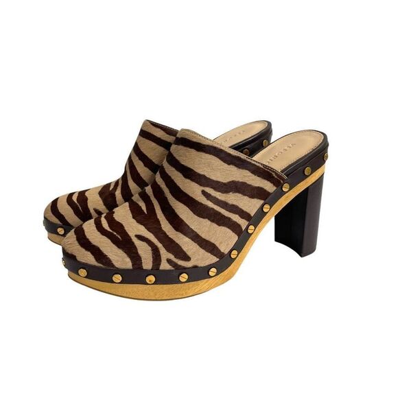 VERONICA BEARD Grita calf hair chunky Clogs Size  8 boho fall - Picture 1 of 12